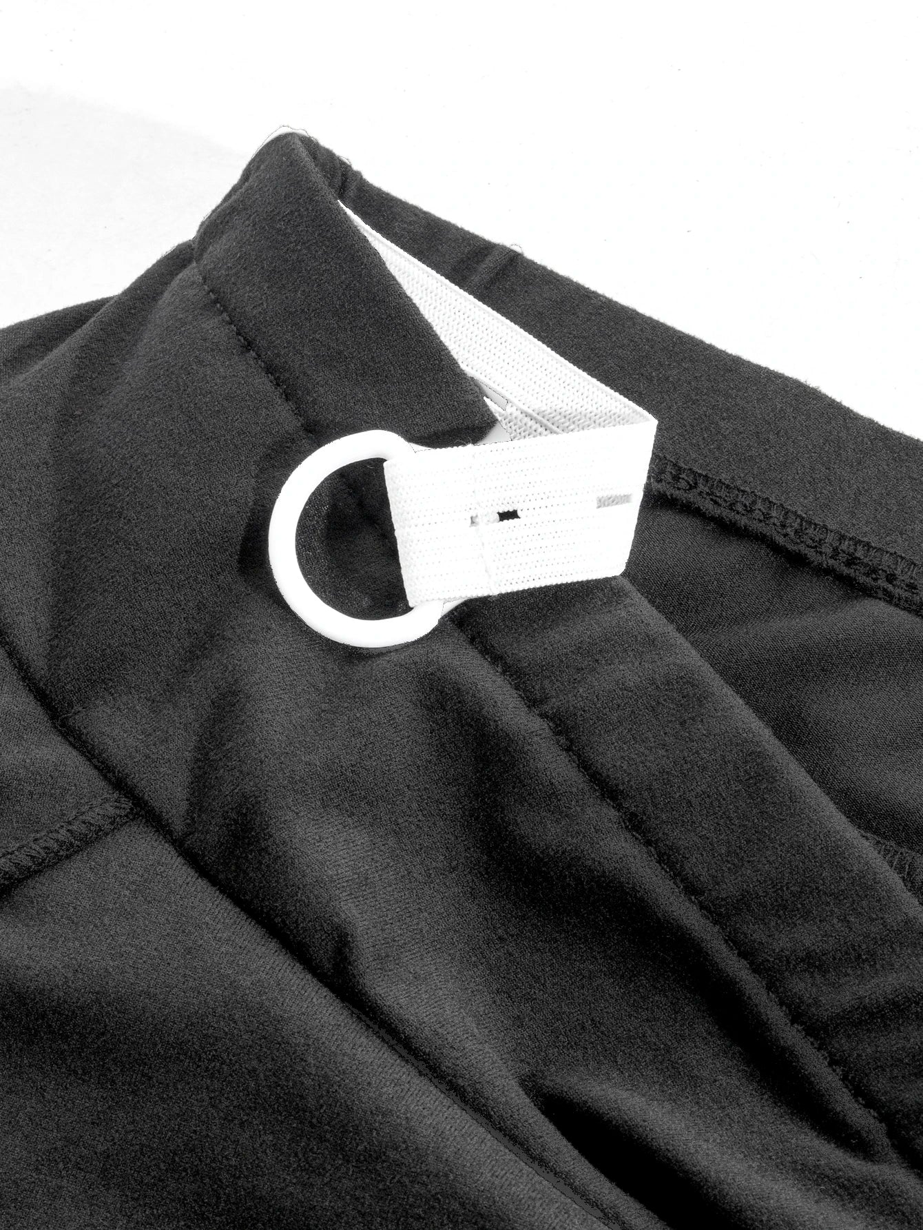 Calça Gestante 2 em 1 com Saia Sobreposta e Cós Alto - Preto