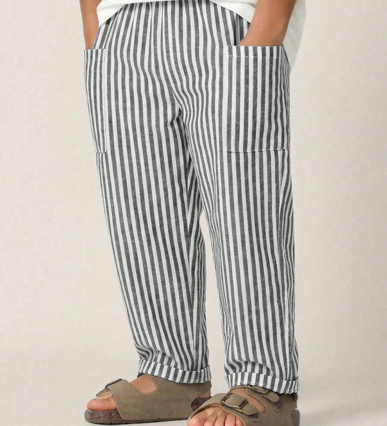 Calça Infantil Listrada Cintura Elástica 004 Calça Unissex 02 Kabannas Preto e branco 4 Anos 