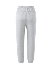 Calça Jogger Gestante de Moletom Cós Alto com Bolsos - Cinza