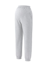 Calça Jogger Gestante de Moletom Cós Alto com Bolsos - Cinza