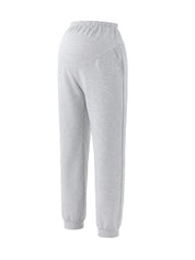 Calça jogger gestante de moletom cinza - vista frontal