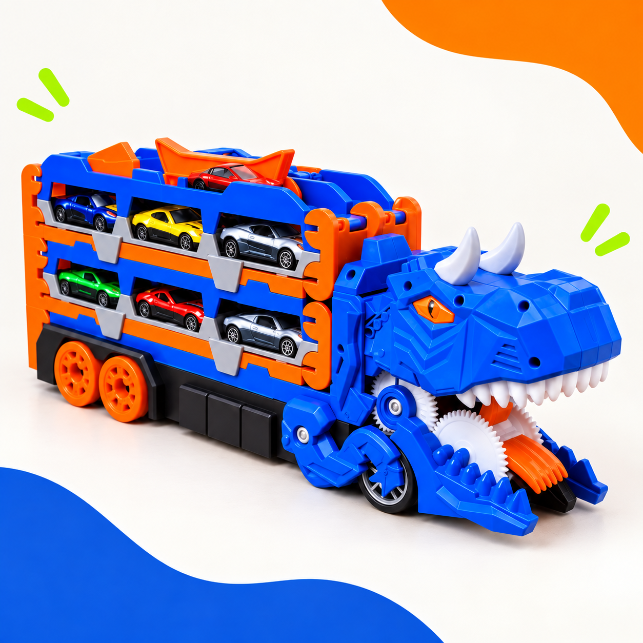 Caminhão dinossauro azul