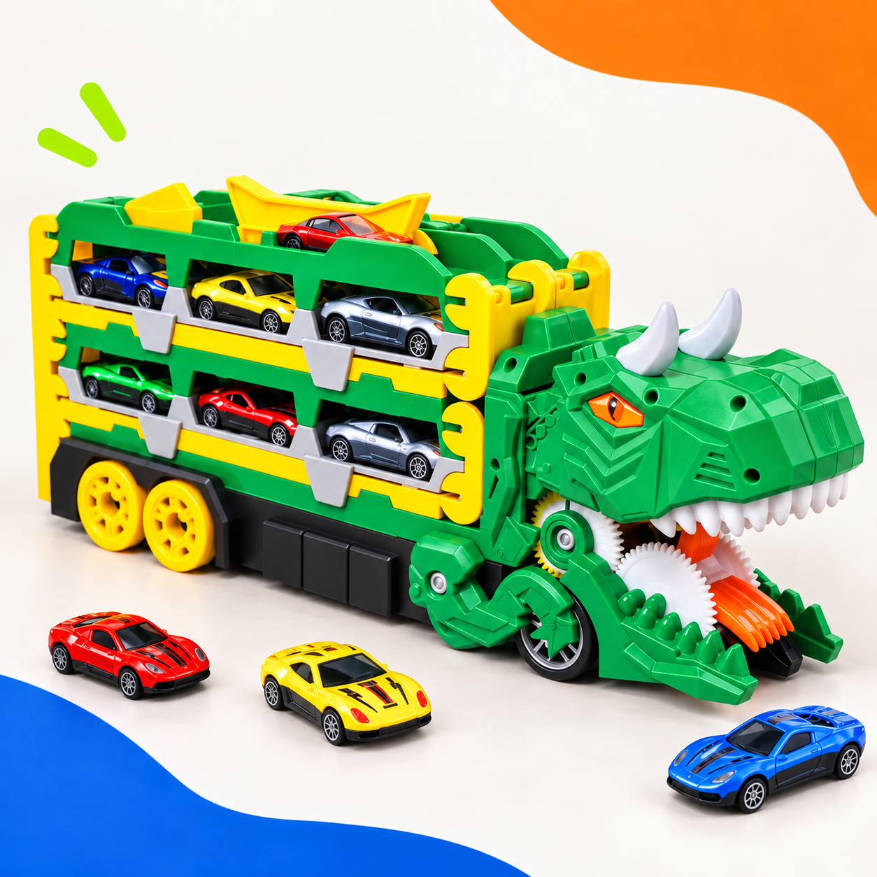 Caminhão dinossauro verde