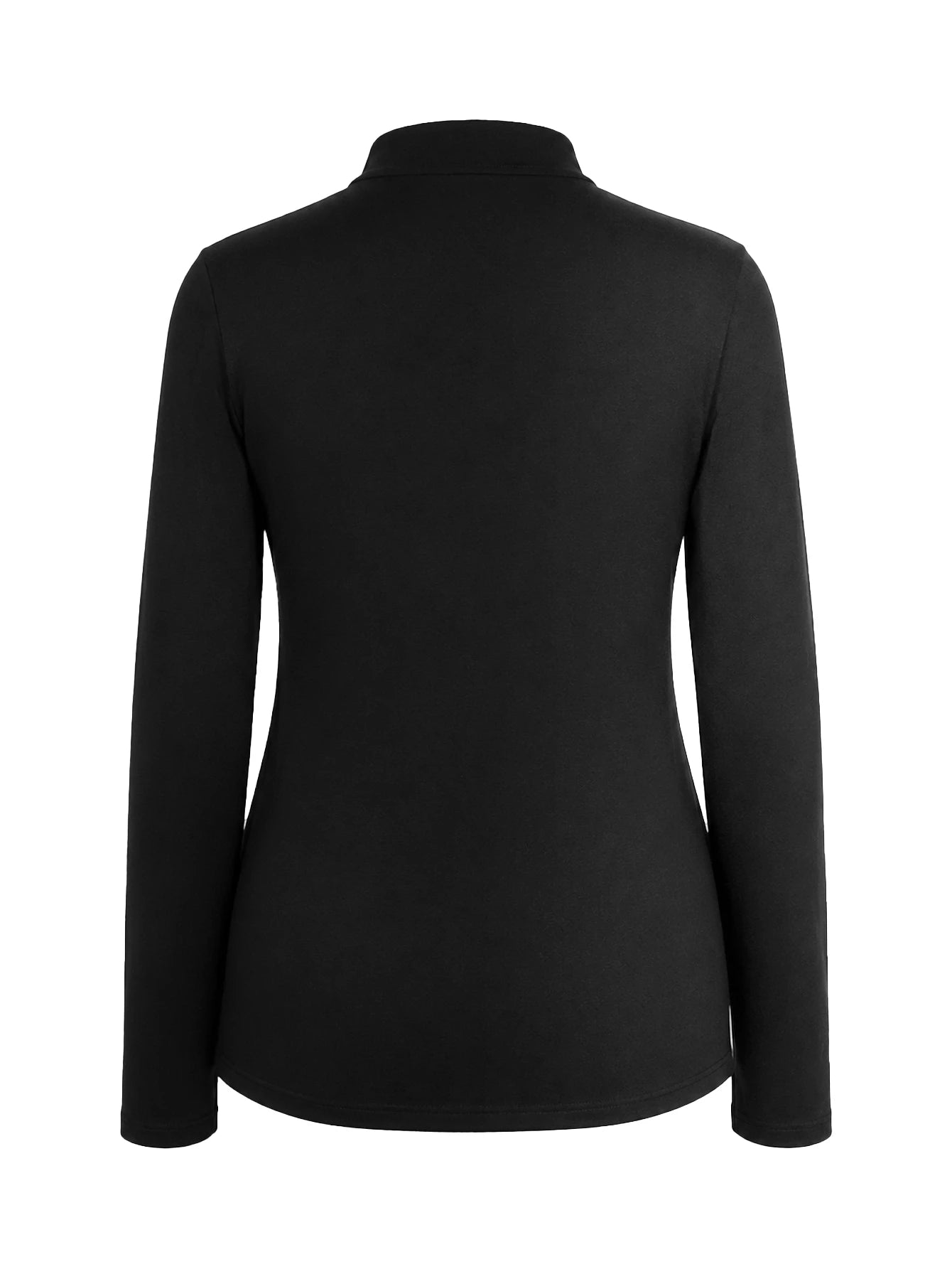 Camiseta Gestante Manga Longa Gola Alta com Torção Frontal - Preto