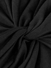 Camiseta Gestante Manga Longa Gola Alta com Torção Frontal - Preto