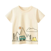 Camiseta Infantil Estampada de Algodão Camiseta Infantil 01 Kabannas Aventura família 1-2 Anos 