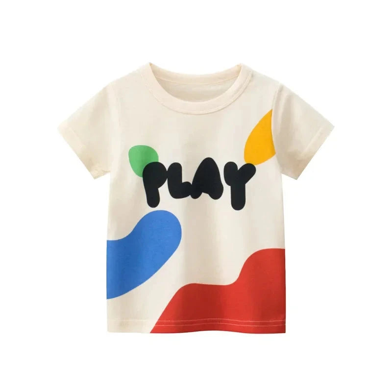 Camiseta Infantil Estampada de Algodão Camiseta Infantil 01 Kabannas Brincar 1-2 Anos 