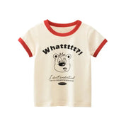 Camiseta Infantil Estampada de Algodão Camiseta Infantil 01 Kabannas Urso confuso 2 1-2 Anos 