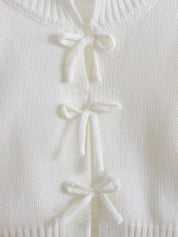 Cardigan Bebê Menina Tricô com Laços 004 Cardigan Menina 01 Kabannas 