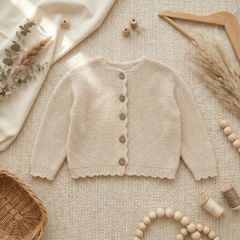 Cardigan de Algodão Vintage para Bebês Moda Vintage Infantil 02 Kabannas 