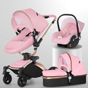 Carrinho de Bebê 3 em 1 - Agape 360° Carrinho de Bebê 23 Kabannas Rosa 