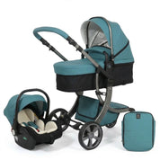 Carrinho de Bebê Kidilo 3 em 1 609C Carrinho de Bebê 200 Kabannas Azul petróleo 