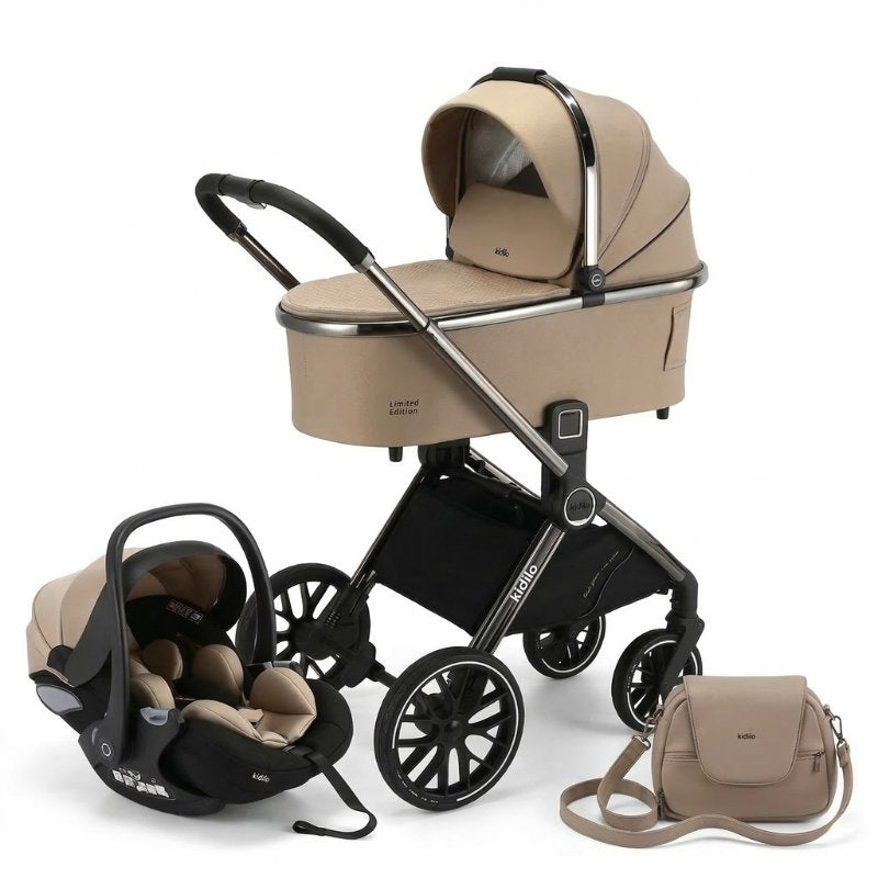 Carrinho de Bebê Kidilo 3 em 1 G100 Carrinho de Bebê 100 Kabannas Bege 