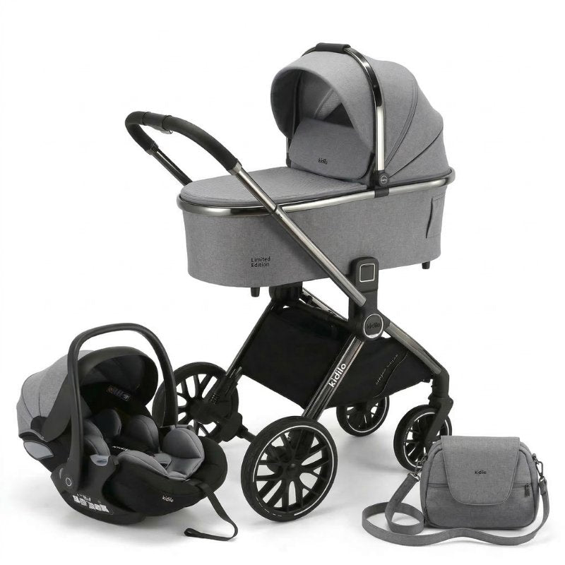 Carrinho de Bebê Kidilo 3 em 1 G100 Carrinho de Bebê 100 Kabannas Cinza 