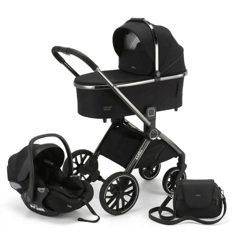 Carrinho de Bebê Kidilo 3 em 1 G100 Carrinho de Bebê 100 Kabannas Preto 