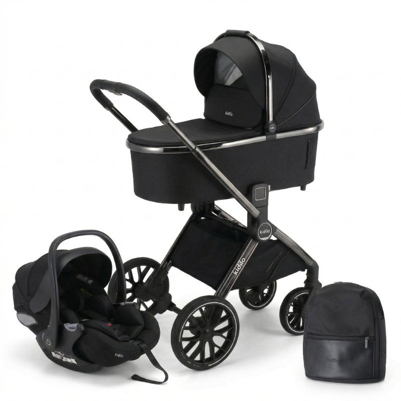 Carrinho de Bebê Kidilo 3 em 1 G100 Carrinho de Bebê 100 Kabannas Preto 
