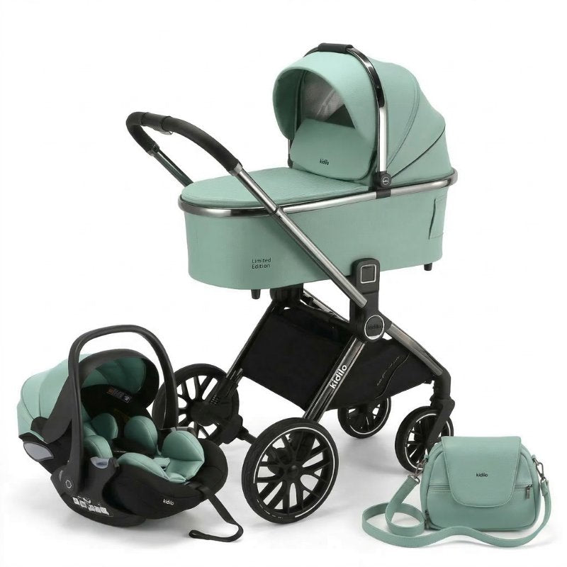 Carrinho de Bebê Kidilo 3 em 1 G100 Carrinho de Bebê 100 Kabannas Verde 