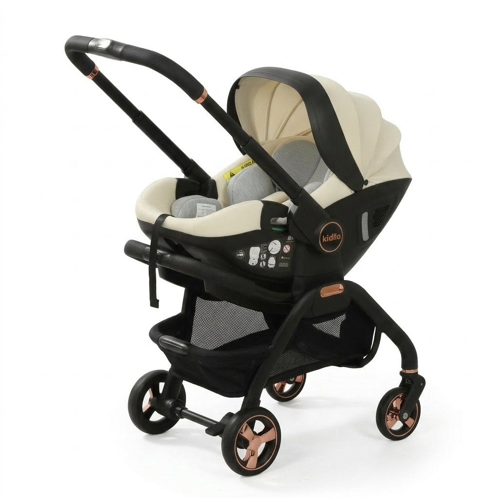 Carrinho de Bebê Kidilo 3 em 1 S366 Carrinho de Bebê 400 Kabannas Bege 