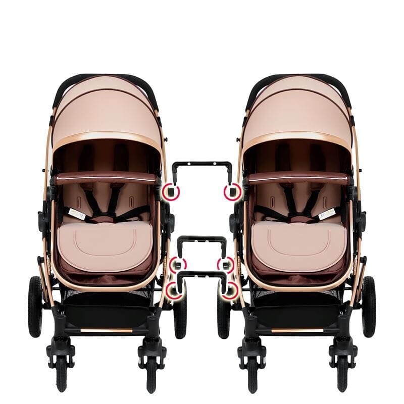 Carrinho de Bebê para Gêmeos com Bebê Conforto - Belecoo Twins Carrinho de Bebê 18 Kabannas 