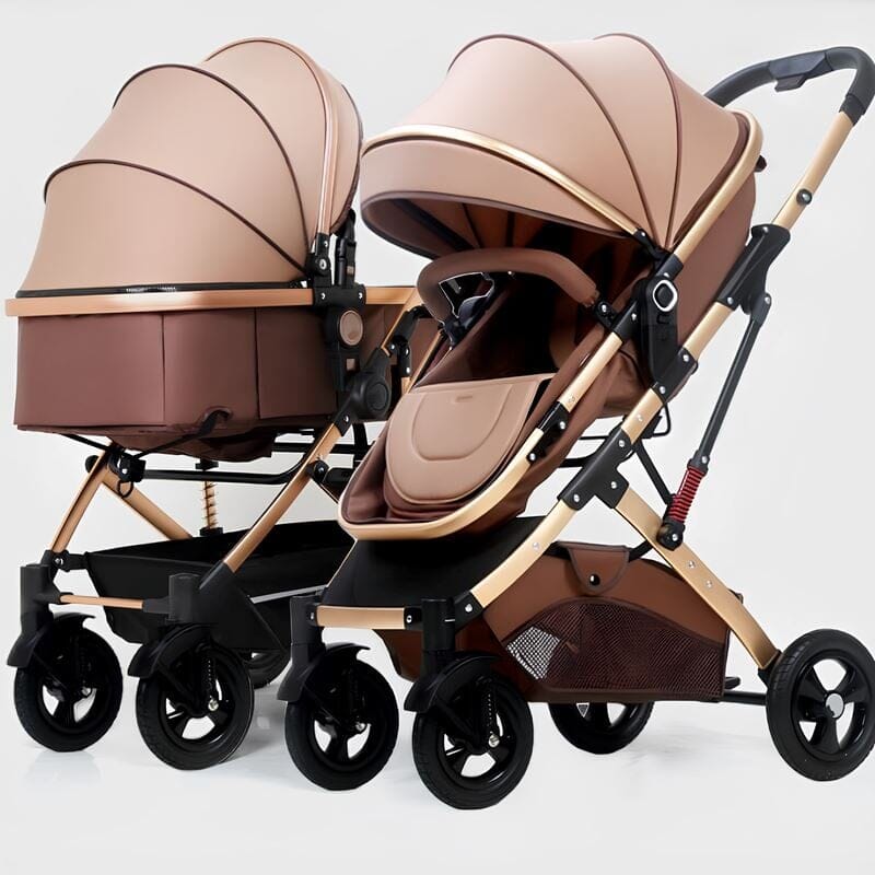 Carrinho de Bebê para Gêmeos com Bebê Conforto - Belecoo Twins Carrinho de Bebê 18 Kabannas 