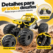 Detalhes dos pneus suspensão e dimensões do carrinho off-road