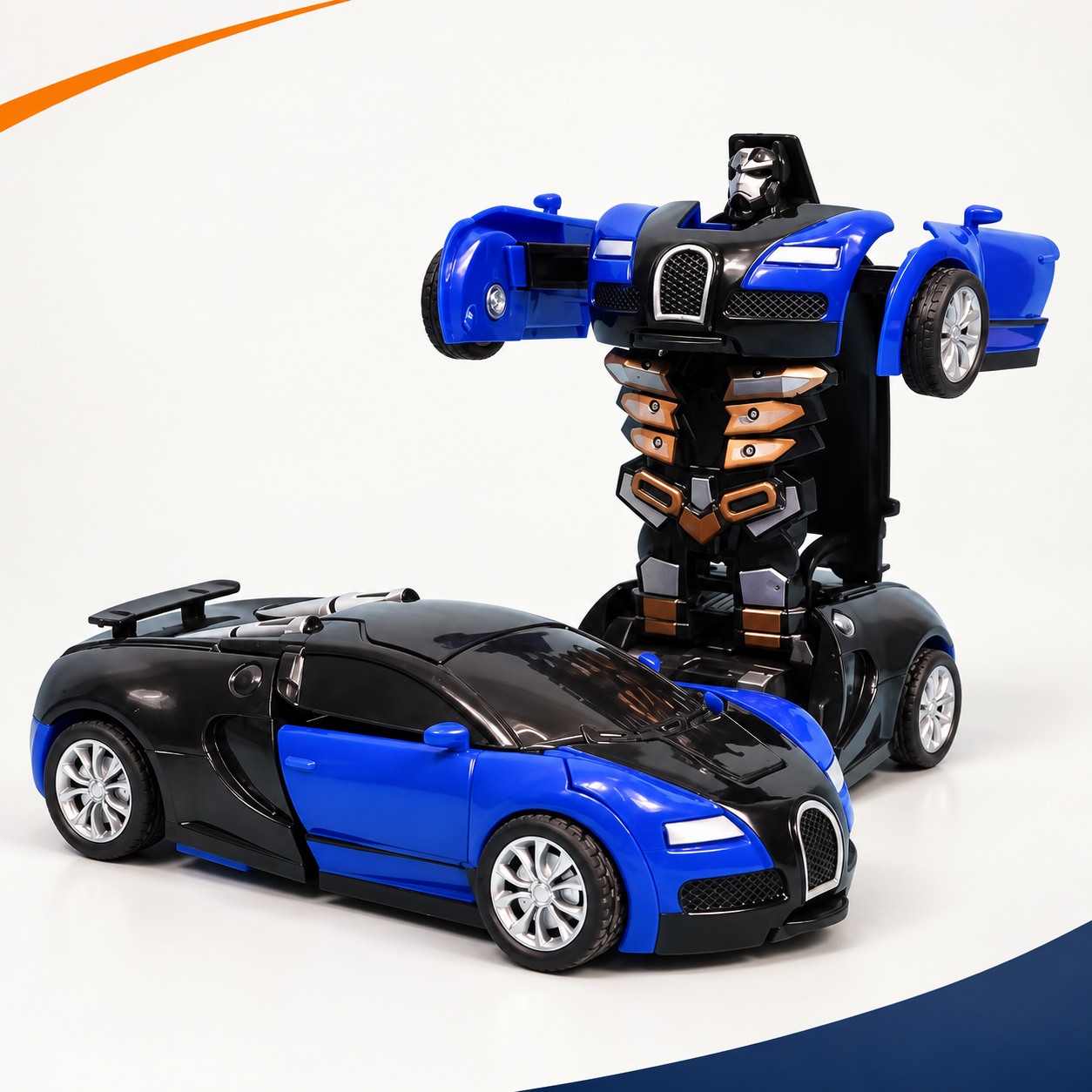 Carrinho robô Bugatti azul