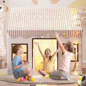 Casinha Barraca Infantil Tenda de Brincar Xadrez com Cortina Cabana Infantil 06 Kabannas 