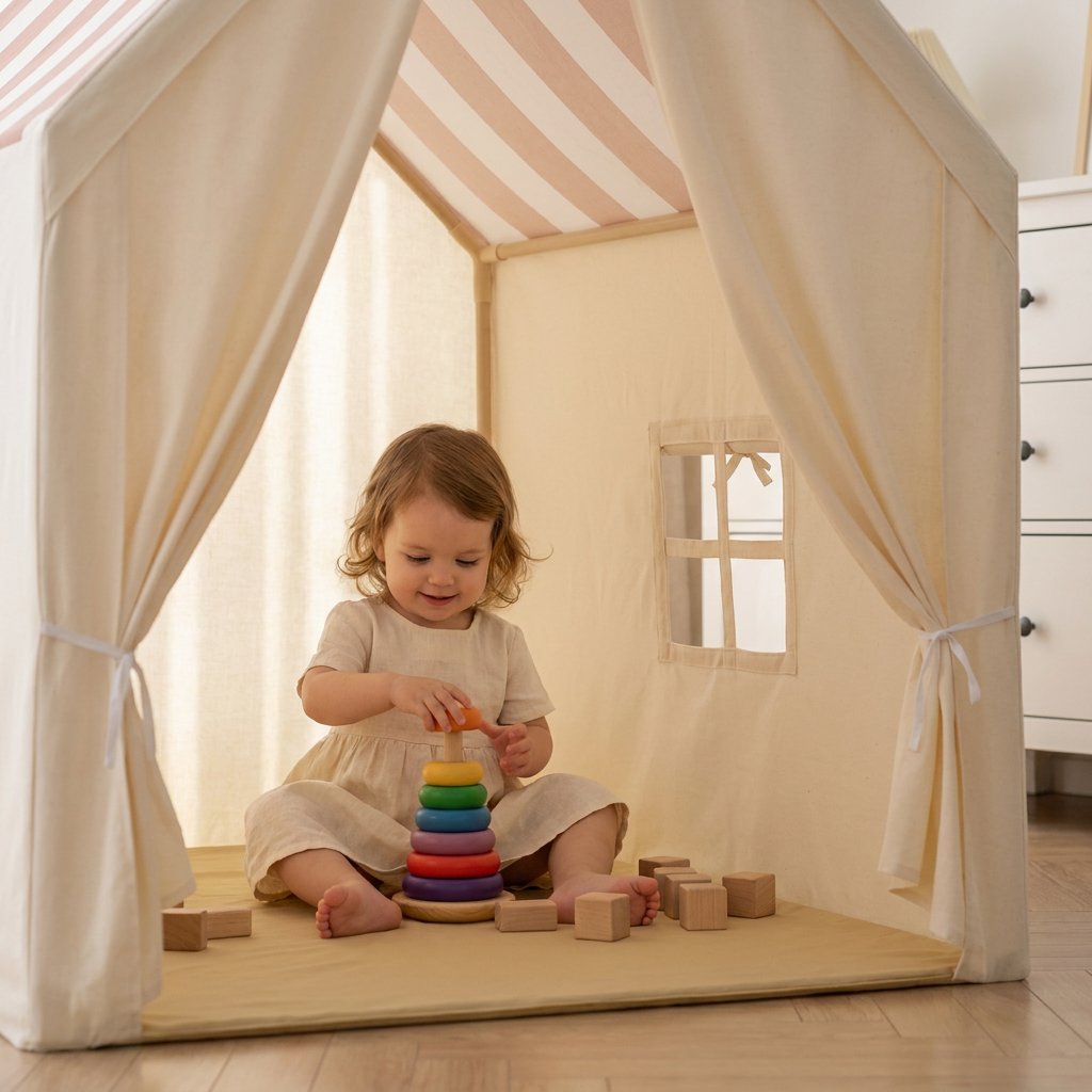 Casinha de Brincar Infantil com Janelas e Cortinas Cabana Infantil 05 Kabannas 