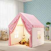 Casinha de Brincar Infantil com Janelas e Cortinas Cabana Infantil 05 Kabannas Rosa 