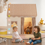 Casinha Tenda Infantil com Cortinas Telhado Xadrez Janela Decorativa Cabana Infantil 08 Kabannas 
