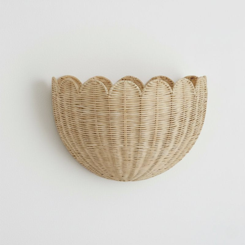 Cesta de Parede em Rattan Natural para Decoração e Armazenamento Rattan Decorativo 04 Kabannas 