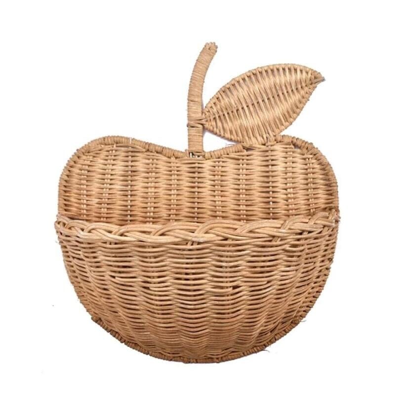 Cesta de Rattan Infantil em Forma de Maçã Cesta de Armazenamento 02 Kabannas 