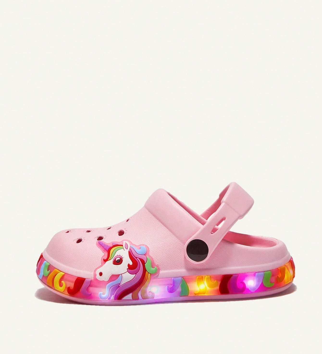 Clog Infantil Menina Unicórnio com Luz LED Sola Iluminada 001 Sandália Infantil 16 Kabannas 