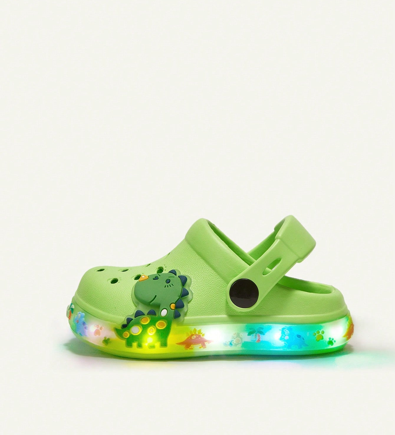 Clog Infantil Menino Estampa Dinossauro LED Solado Iluminado 001 Sandália Infantil 15 Kabannas 