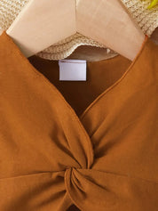 Conjunto 2 Peças Bebê Menina Blusa Franzida Manga Curta e Short Listrado Conjunto Menina 19 Kabannas 