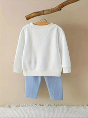 Conjunto 2 Peças Bebê Menina Blusa Manga Longa com Laços Calça Canelada Conjunto Menina 11 Kabannas 