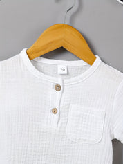 Conjunto 2 Peças Bebê Menino Camiseta Manga Curta e Shorts Musseline Conjunto Menino 20 Kabannas 