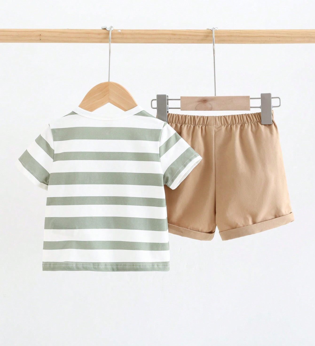 Conjunto 2 Peças Bebê Menino Camiseta Urso Aplique Pelúcia e Shorts 002 Conjunto Menino 13 Kabannas 