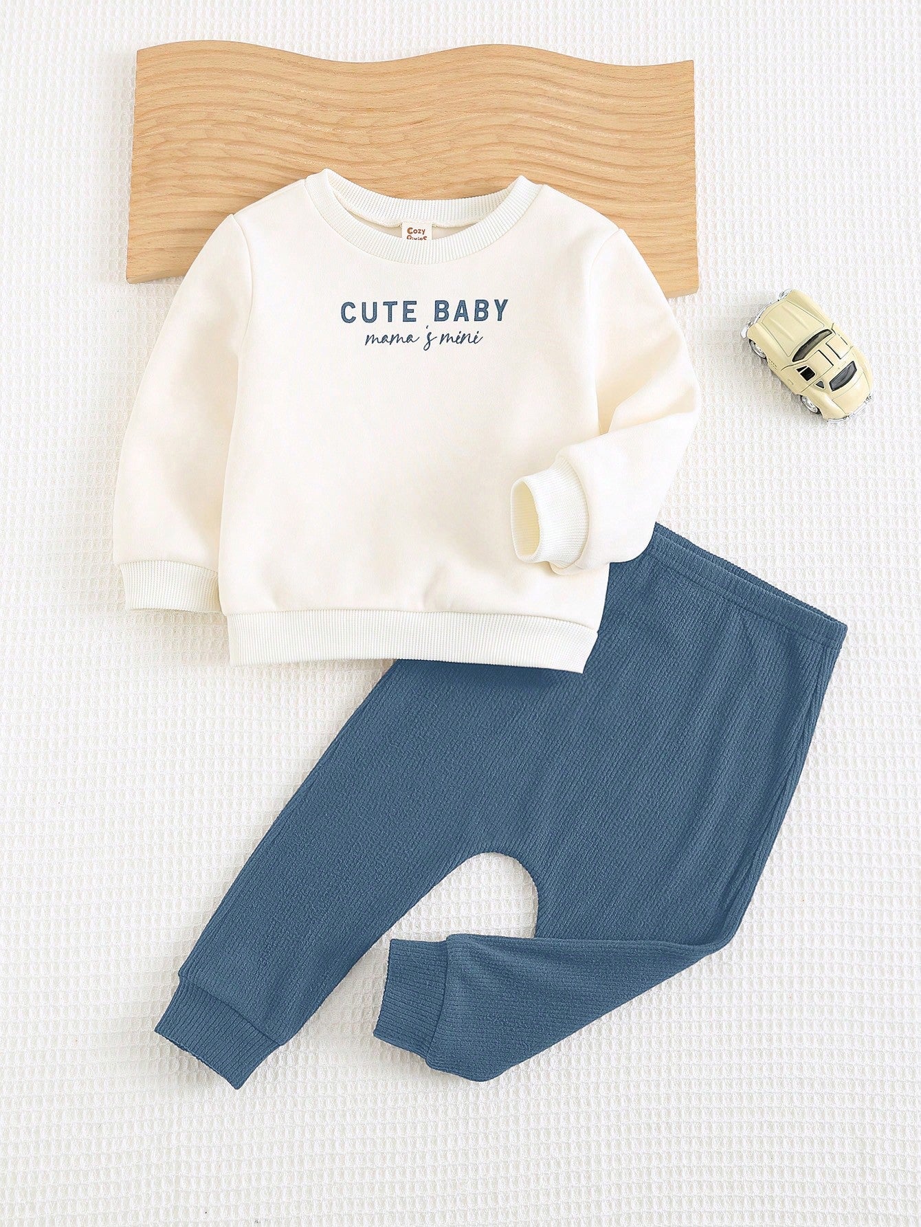 Conjunto 2 Peças Bebê Menino Moletom Cute Baby e Calça Canelada 001 Conjunto Menino 05 Kabannas 