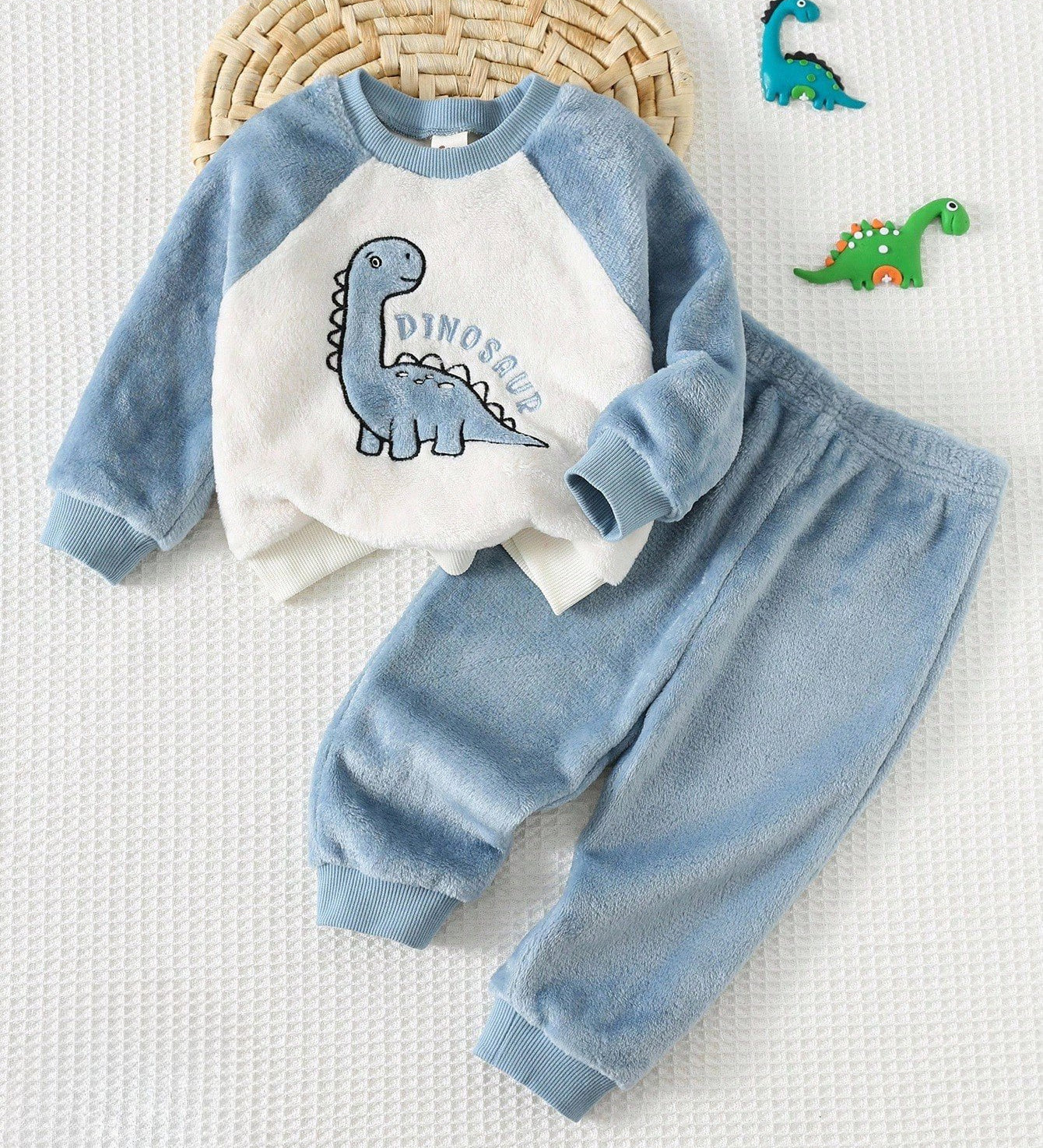 Conjunto 2 Peças Bebê Menino Moletom Manga Longa Felpudo Dinossauro 001 Conjunto Menino 07 Kabannas 
