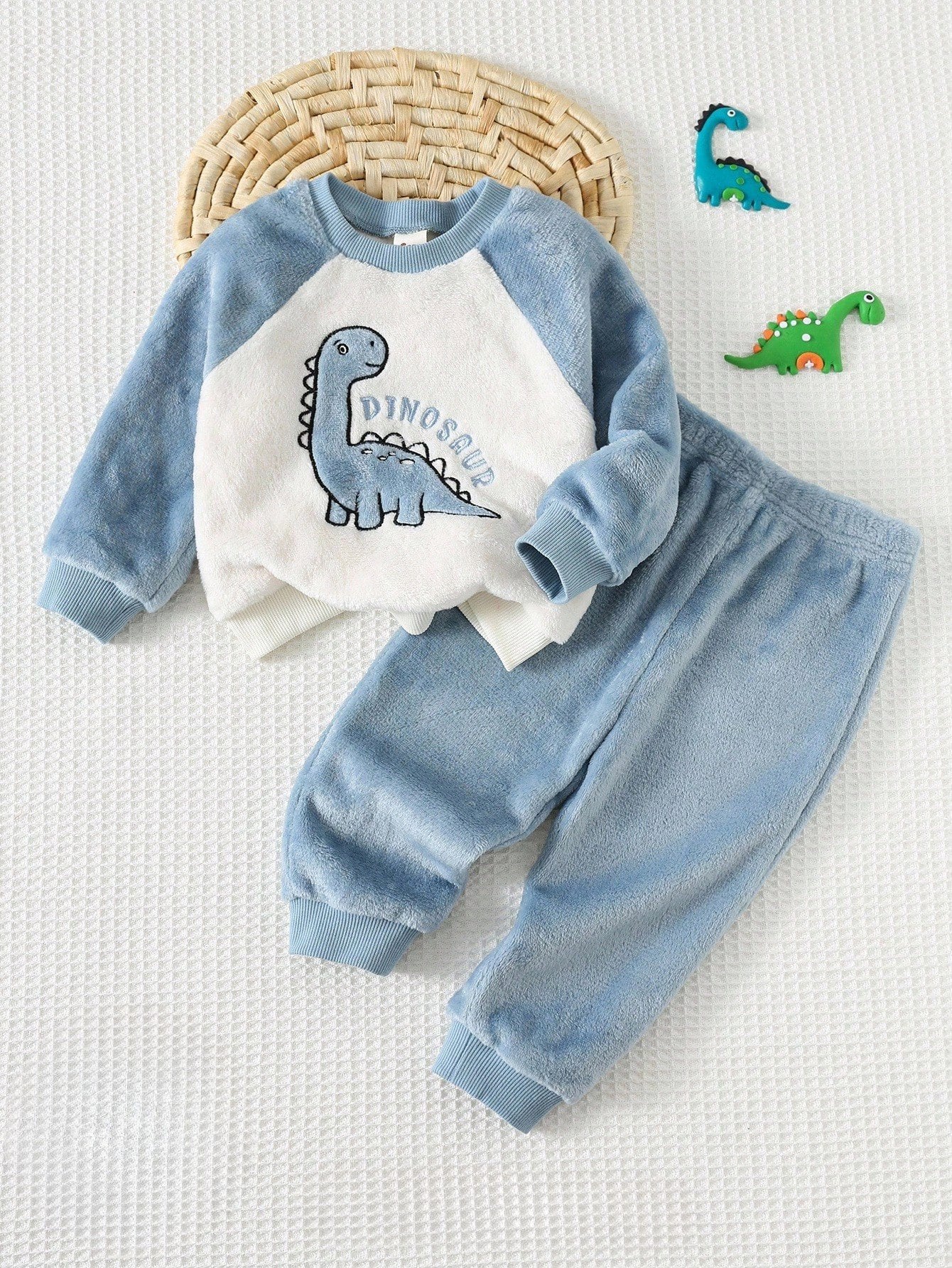 Conjunto 2 Peças Bebê Menino Moletom Manga Longa Felpudo Dinossauro 001 Conjunto Menino 07 Kabannas 