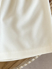 Conjunto 2 Peças Infantil Masculino Polo Manga Curta Malha Waffle Off-White Shorts Elástico Conjunto Menino 01 Kabannas 