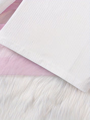 Conjunto 2 Peças Infantil Menina Blusa Canelada Manga Longa com Babado e Saia Cotelê com Laço Conjunto Menina 23 Kabannas 