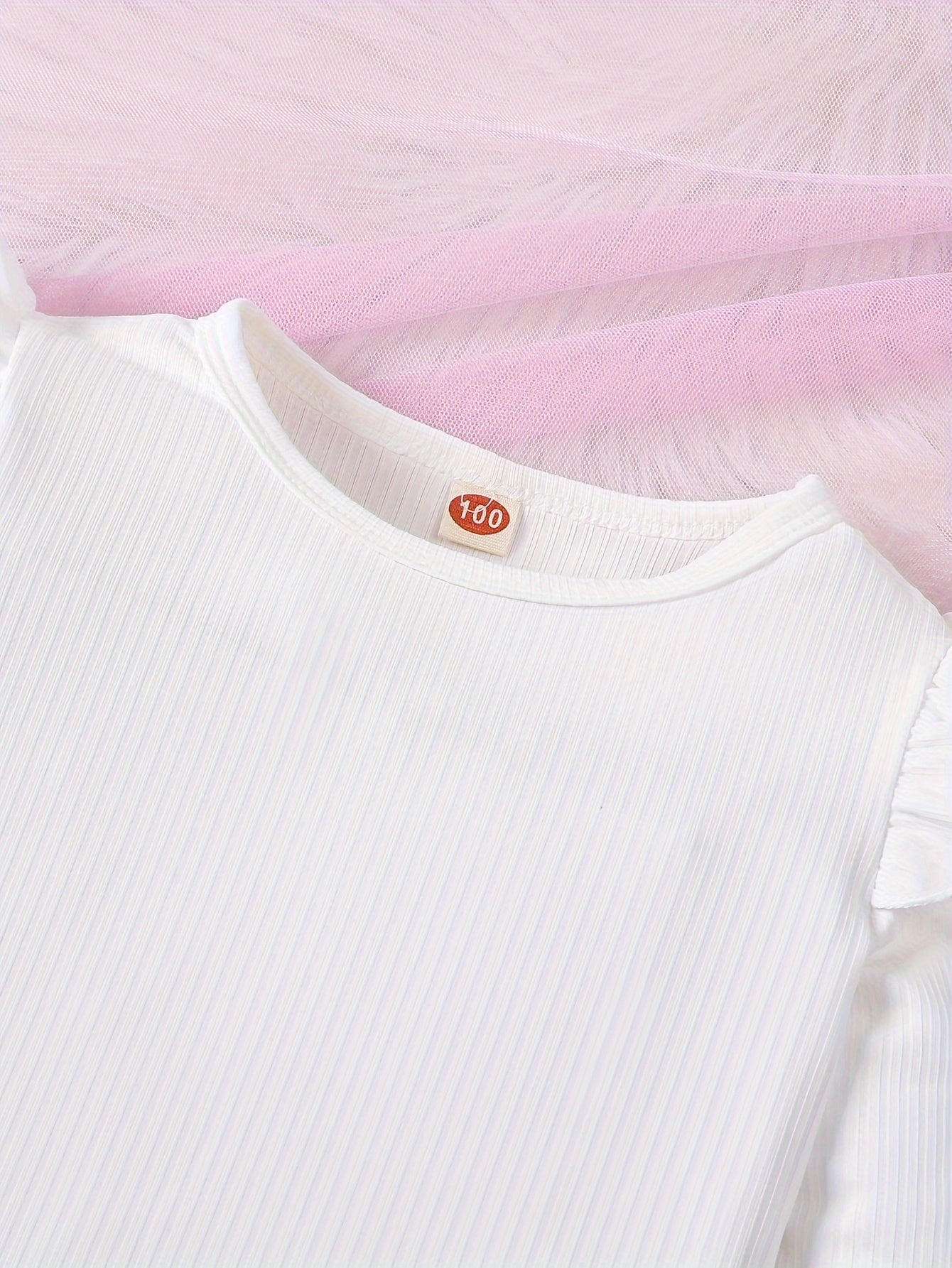 Conjunto 2 Peças Infantil Menina Blusa Canelada Manga Longa com Babado e Saia Cotelê com Laço Conjunto Menina 23 Kabannas 