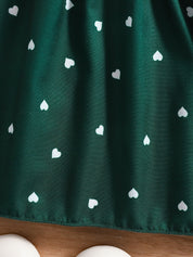 Conjunto 2 Peças Infantil Vestido Alça Franzido Estampa Coração com Chapéu Vestido Infantil 04 Kabannas 