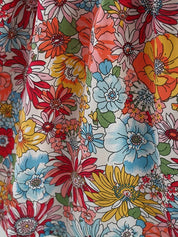 Conjunto 2 Peças Vestido Floral sem Mangas e Bolsa de Palha Bebê Menina Vestido Infantil 03 Kabannas 