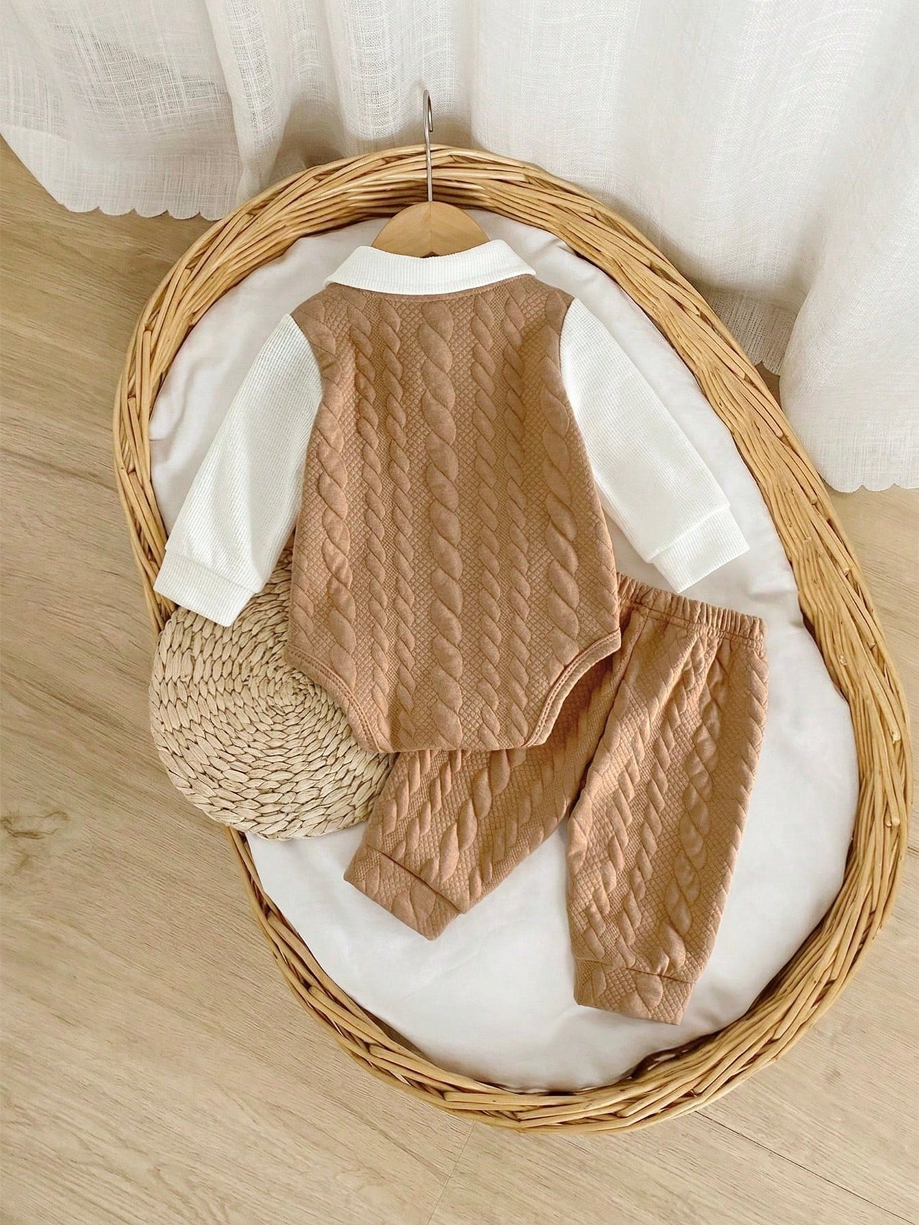 Conjunto 3 Peças Bebê Menino Body Colete Texturizado Calça 001 Conjunto Menino 12 Kabannas 
