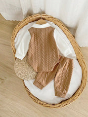 Conjunto 3 Peças Bebê Menino Body Colete Texturizado Calça 001 Conjunto Menino 12 Kabannas 