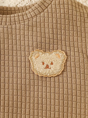 Conjunto 3 Peças Bebê Menino Camisa Colete Waffle e Calça Elástica Urso Conjunto Menino 24 Kabannas 