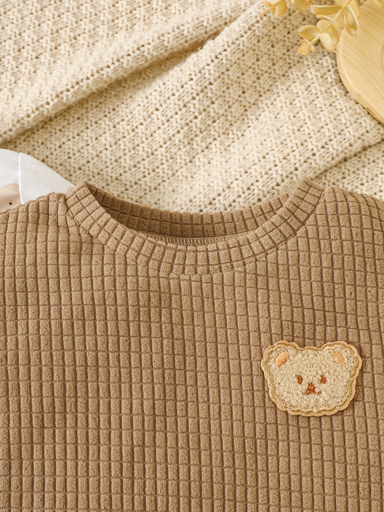 Conjunto 3 Peças Bebê Menino Camisa Colete Waffle e Calça Elástica Urso Conjunto Menino 24 Kabannas 